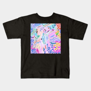 Pastel colors with shapes and numbers modern art expressionalism Kids T-Shirt